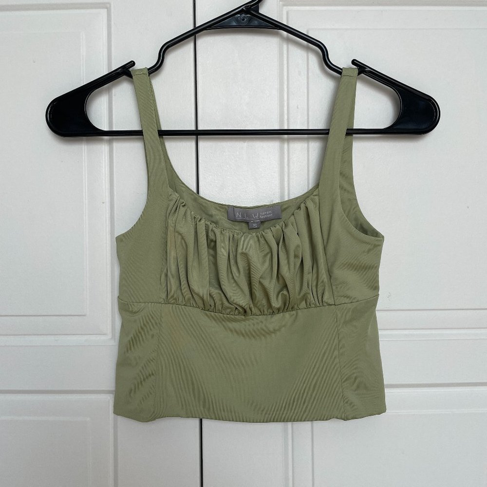 Ruched Bust Crop Tank Top